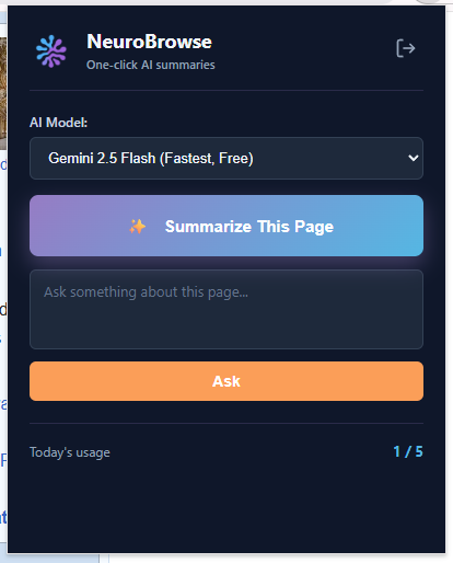 NeuroBrowse Extension Interface